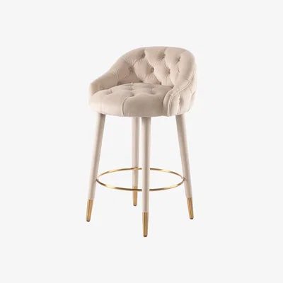 My Furniture Sophia Counter stool - Chalk - Brass caps