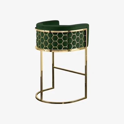 My Furniture Alveare Bar Stool Brass - Bottle Green - Issue(s)