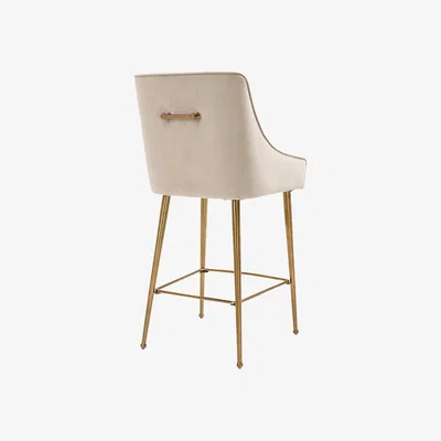 My Furniture Mason Bar Stool - Chalk - Brushed Gold Legs