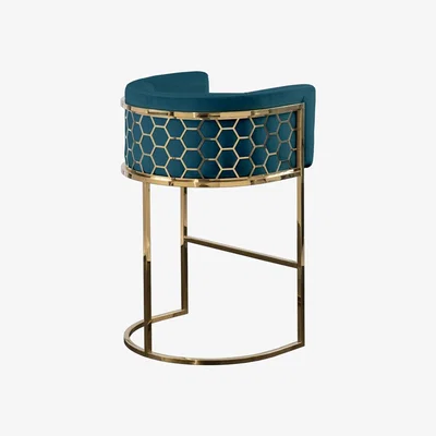 My Furniture Alveare Counter Stool Brass - Peacock