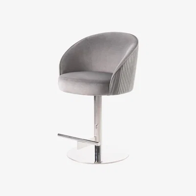 My Furniture Ella Bar Stool - Dove Grey - Silver Base