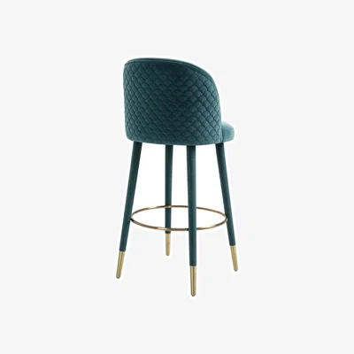 My Furniture Bellucci Scales Counter Stool - Peacock - Brass Caps