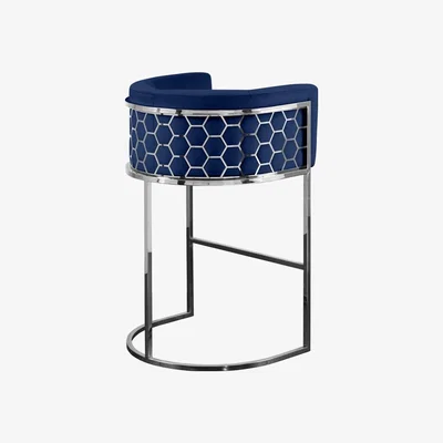 My Furniture Alveare Bar Stool Silver - Royal Blue (ID:34908)