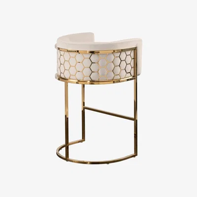 My Furniture Alveare Counter Stool Brass - Chalk