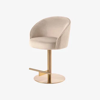 My Furniture Ella Bar Stool - Chalk - Brass Base