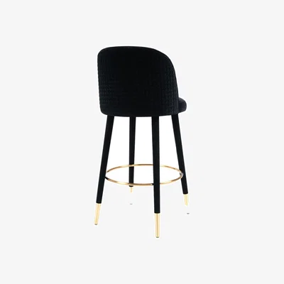 My Furniture Bellucci Circles Counter Stool - Black - Brass Caps