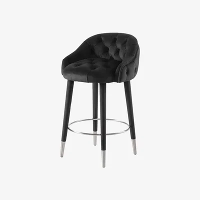 My Furniture Sophia Counter Stool – Black - Silver Caps