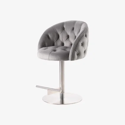 My Furniture Frankfurt Bar Stool - Dove Grey - Silver base