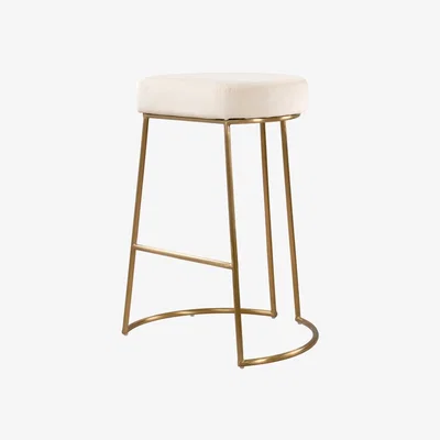 My Furniture Angelica Counter Stool  – Chalk – Brass