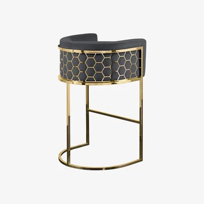 My Furniture Alveare Counter Stool Brass - Smoke