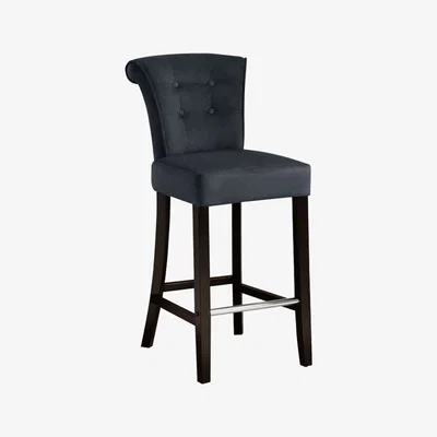 My Furniture Positano Bar stool with Back Ring - Black Velvet
