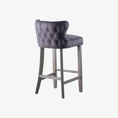 My Furniture Margonia Bar Stool – Storm Grey with Pewter Legs