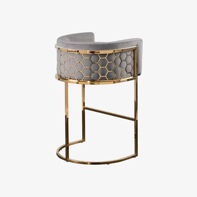 My Furniture Alveare Counter Stool Brass - Dove Grey