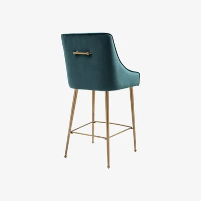My Furniture Mason Bar Stool - Peacock - Brushed Gold Legs