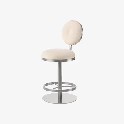 My Furniture Ravello Bar Stool - Silver - Chalk