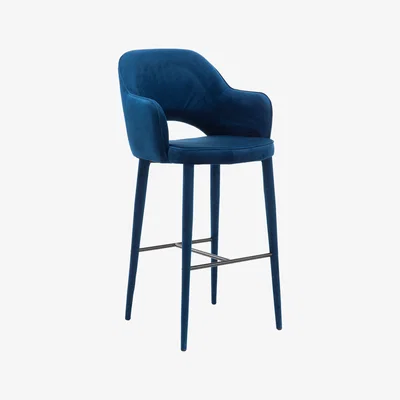 Made in Design Cosy Bar chair - / Velvet - H 75 cm by Pols Potten Blue