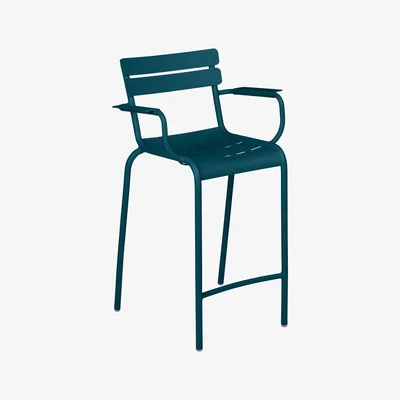 Made in Design Luxembourg Bridge Bar chair - / H 69.5 cm - Aluminium by Fermob Blue