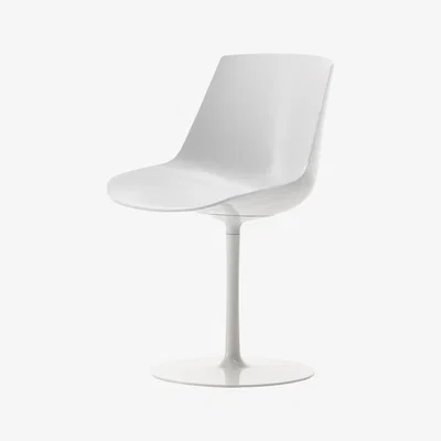 Made in Design Flow Swivel chair - Plastic seat & metal legs by MDF Italia White