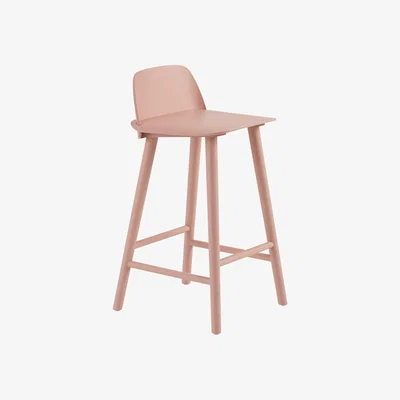Made in Design Nerd Bar chair - / H 65 cm - Wood by Muuto Pink