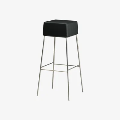 Made in Design Manhattan High stool - H 82 cm - Padded leather seat by Zeus Black