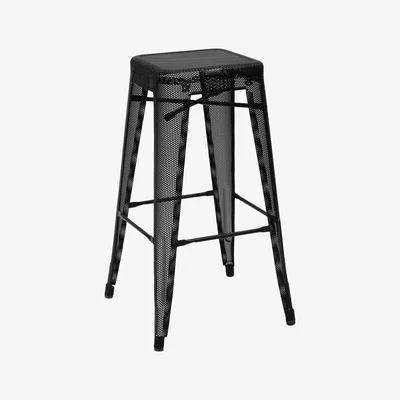 Made in Design H Perforé Bar stool - H 75 cm - Glossy color by Tolix Black