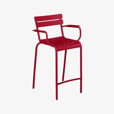 Made in Design Luxembourg Bridge Bar chair - / H 69.5 cm - Aluminium by Fermob Red