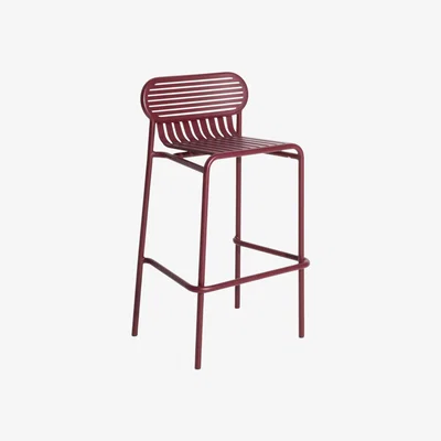 Made in Design Week-End Bar stool - / Aluminium - H 80 cm by Petite Friture Red