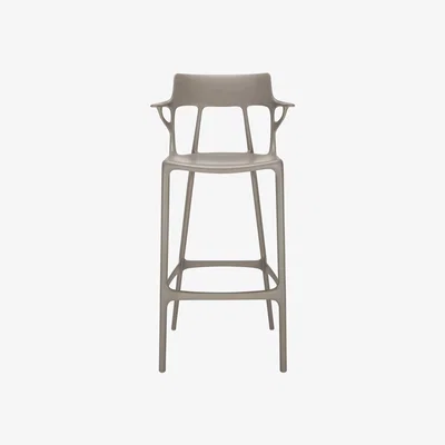 Made in Design A.I High stool - / 75 cm - Designed by artificial intelligence - Recycled by Kartell Grey