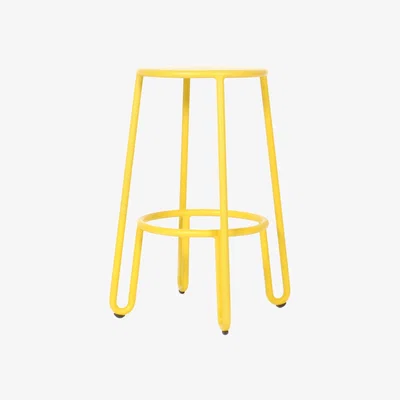 Made in Design Huggy Bar stool - H 65 cm / Aluminium by Maiori Yellow