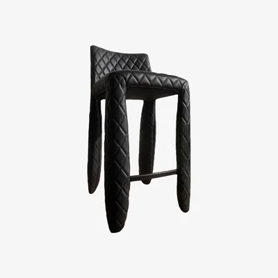 Made in Design Monster Bar chair - H 66 cm - Leather by Moooi Black