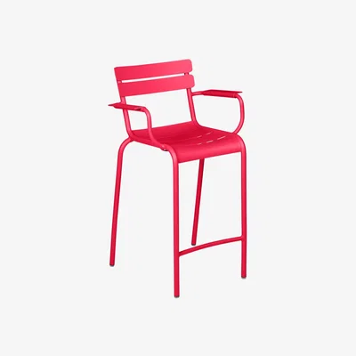 Made in Design Luxembourg Bridge Bar chair - / H 69.5 cm - Aluminium by Fermob Pink