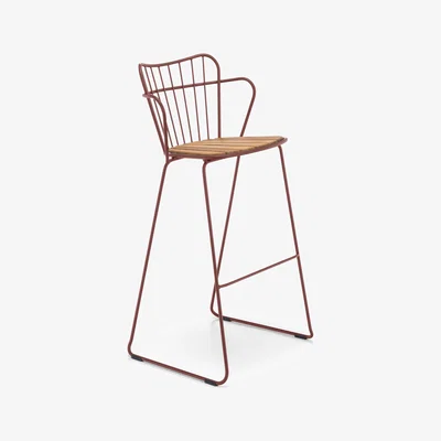 Made in Design Paon Bar chair - / Metal & bamboo by Houe Pink/Orange/Natural wood