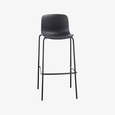 Made in Design Troy Outdoor Bar stool - Plastic & 4 metal feet - H 75 cm by Magis Black