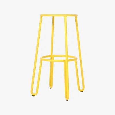 Made in Design Huggy Bar stool - H 75 cm / Aluminium by Maiori Yellow