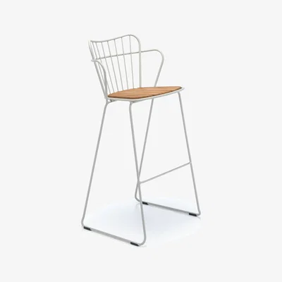 Made in Design Paon Bar chair - / Metal & bamboo by Houe Beige/Natural wood