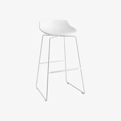 Made in Design Flow Bar stool - H78  - Sledge leg by MDF Italia White