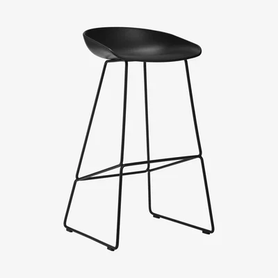 Made in Design About a stool AAS 38 Bar stool - H 65 cm - Steel sled base by Hay Black