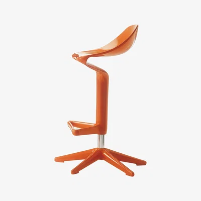 Made in Design Spoon Adjustable bar stool - Pivoting - Plastic by Kartell Orange
