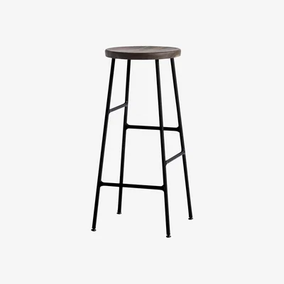 Made in Design Cornet Bar stool - / H 75 cm - Wood & metal by Hay Black/Natural wood