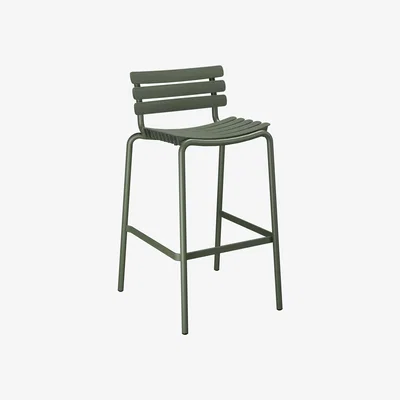 Made in Design ReCLIPS Bar chair plastic material green / H 76 cm - Recycled plastic - Houe