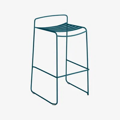 Made in Design Surprising Bar stool - / Metal - H 78 cm by Fermob Blue