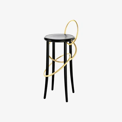 Made in Design Cirque High stool - / H 78 cm by Wiener GTV Design Black/Gold