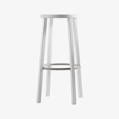 Made in Design Blocco Bar stool - Wood - H 76 cm by Plank White