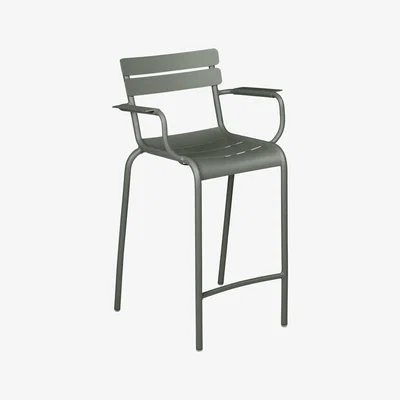 Made in Design Luxembourg Bridge Bar chair - / H 69.5 cm - Aluminium by Fermob Green