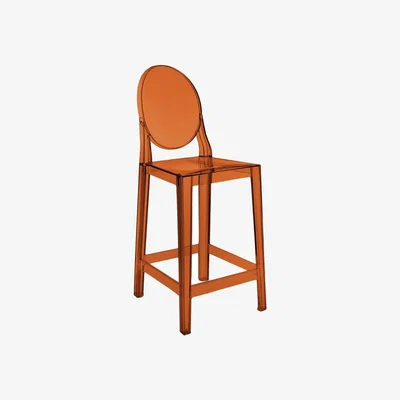 Made in Design One more Bar chair plastic material orange / H 65 cm - Kartell