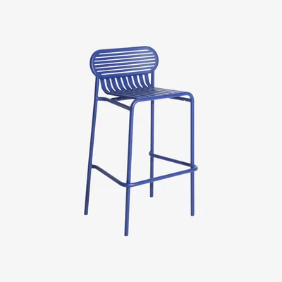 Made in Design Week-End Bar stool - / Aluminium - H 80 cm by Petite Friture Blue