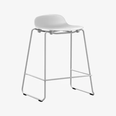 Made in Design Form Bar stool - stackable / Metal legs - H 65 cm by Normann Copenhagen White