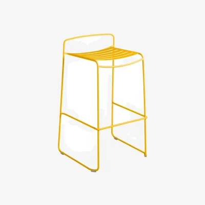 Made in Design Surprising Bar stool metal yellow / Metal - H 78 cm - Fermob