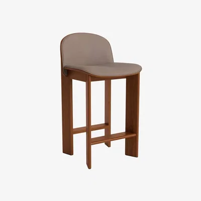 Made in Design Chisel 35 Low Bar chair leather white / Height 65 cm - Leather upholstery - Hay