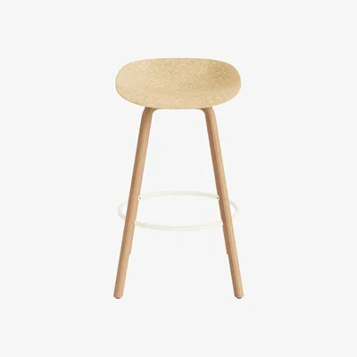 Made in Design Mat Bar stool cane & fibres beige / H 75 cm - Hemp / Beechwood Base, legs - Normann Copenhagen